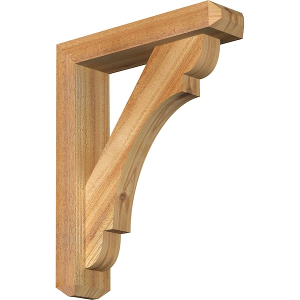 Ekena Millwork Olympic Craftsman Rough Sawn Bracket w/ Offset Brace, Western Red Cedar, 4"W x 16"D x 20"H BKT0402X16X20OLY04RWR - main